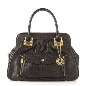 Charles Jourdan Tabatha Ostrich Leather Satchel